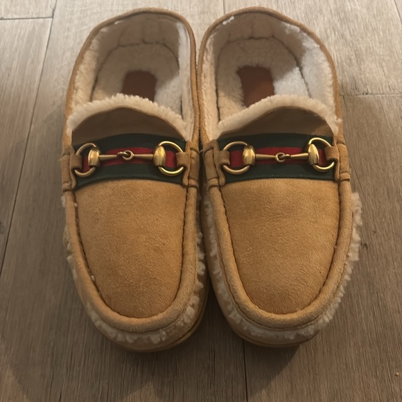 Gucci Cream Tan Lined Footwear/Housewear